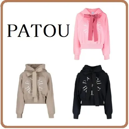 PATOU | Crew Neck Long Sleeve Plain Cotton Medium Puffy Sleeve Logo