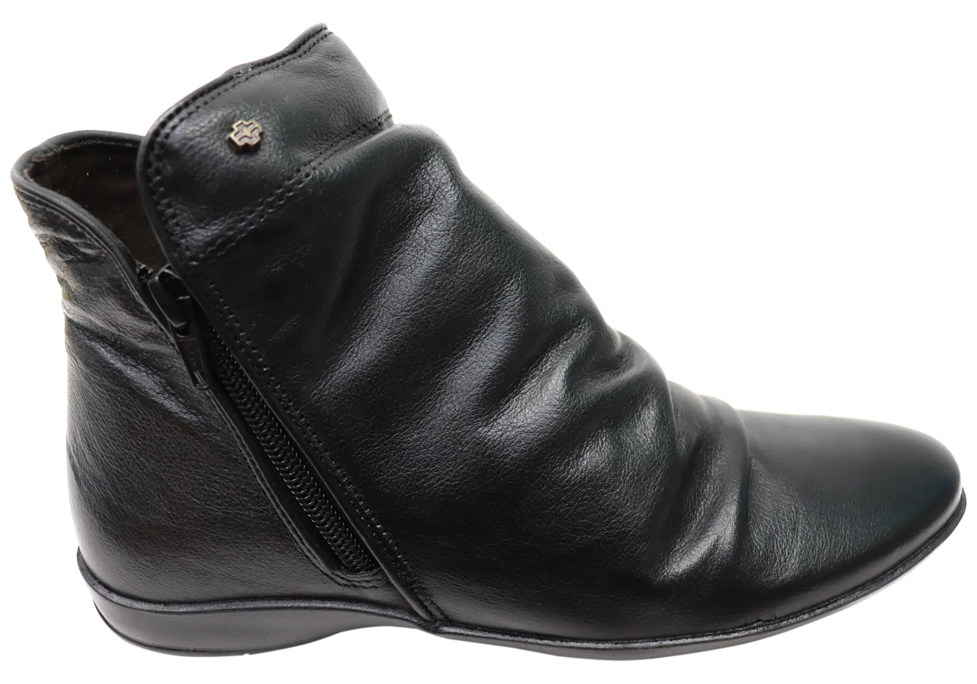 Perlatto Linda Womens Comfortable Leather Ankle Boots Made In Brazil