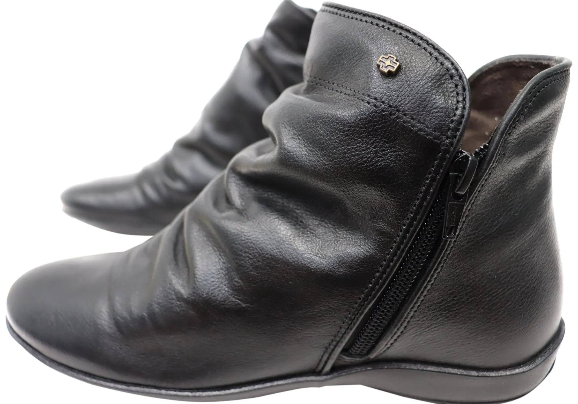 Perlatto Linda Womens Comfortable Leather Ankle Boots Made In Brazil