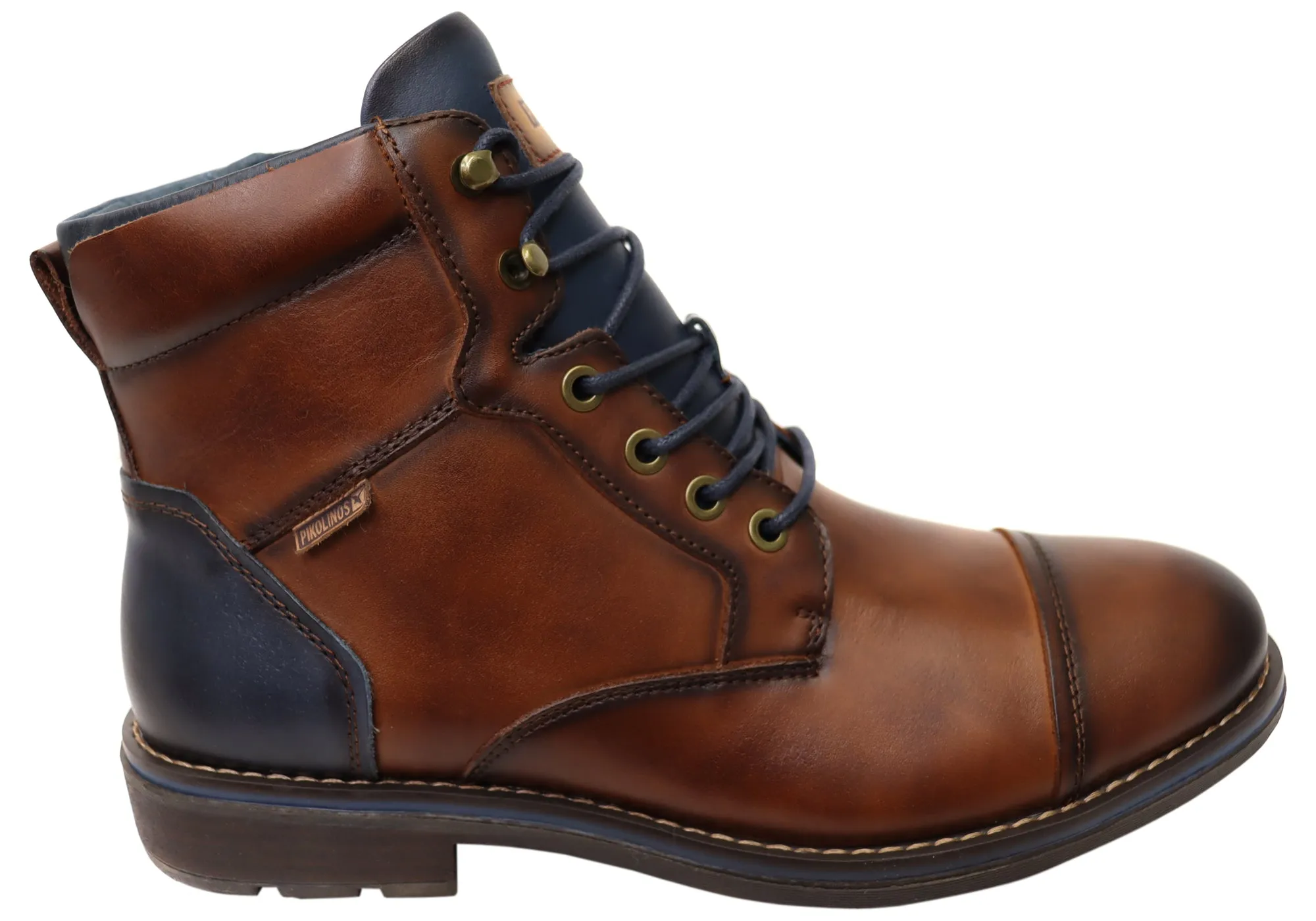 Pikolinos Mens York M2M-8170 Comfortable Leather Lace Up Boots