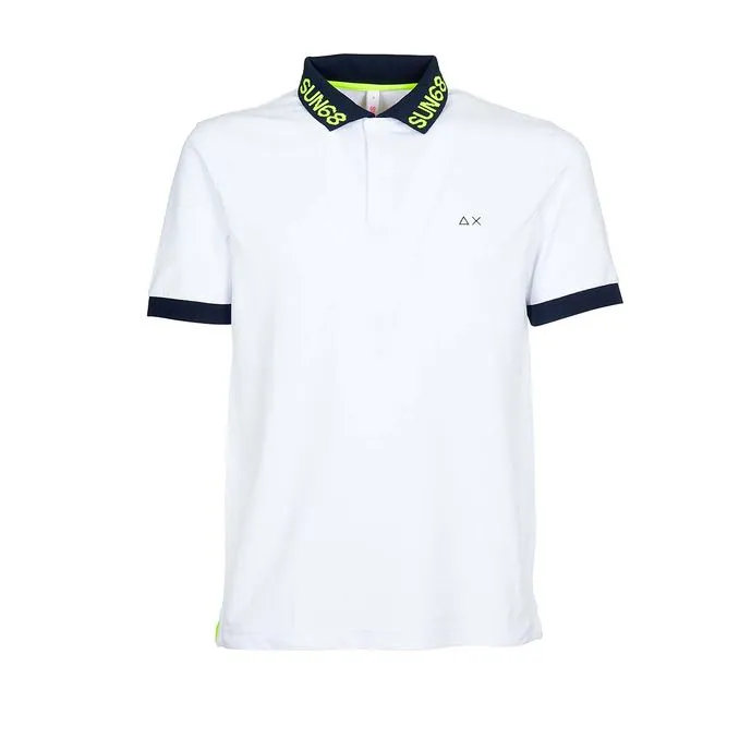 Pique Polo Shirt Logo Neck White Men's