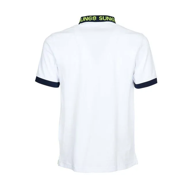 Pique Polo Shirt Logo Neck White Men's