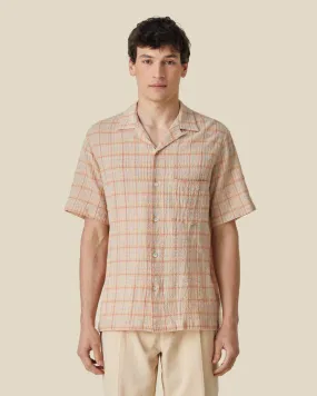 Plaid Crepe Short Sleeve Shirt