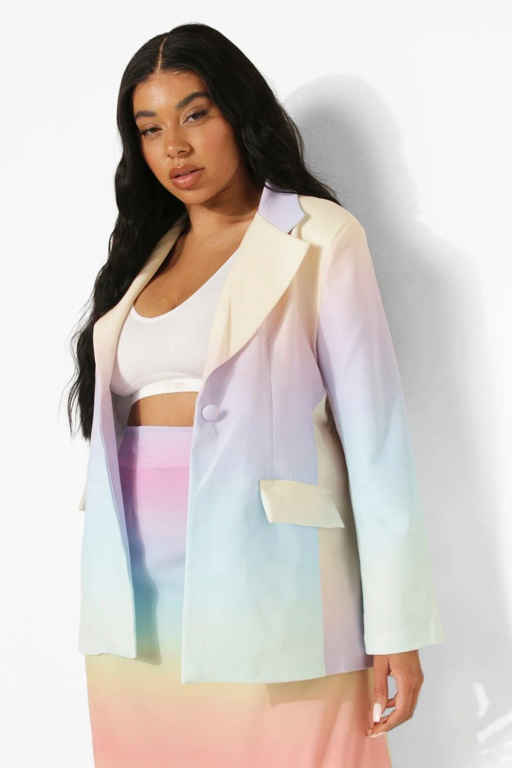 Plus Ombre Tailored Blazer