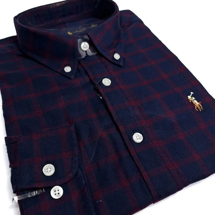 PRL checkered shirt in navy blue