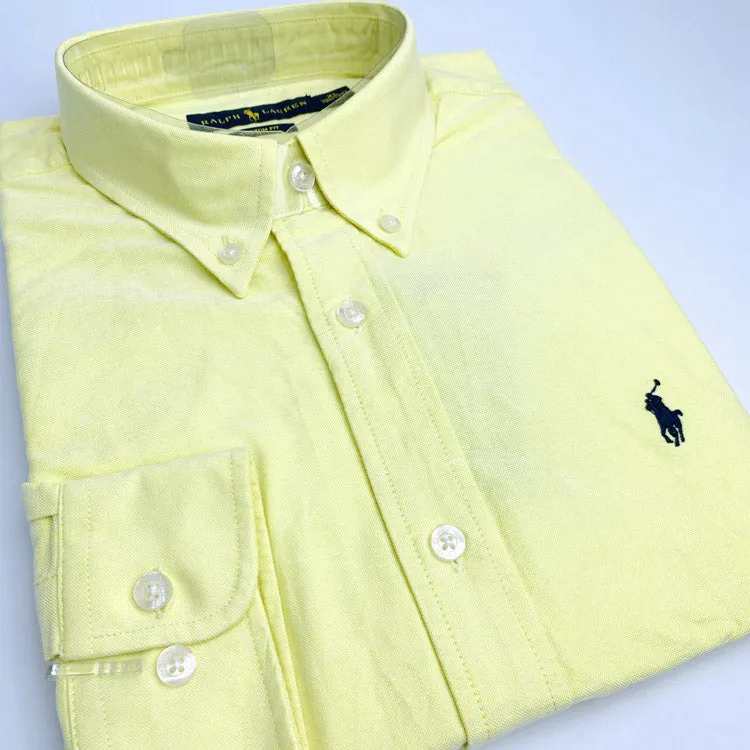 PRL men's dress shirt in yellow