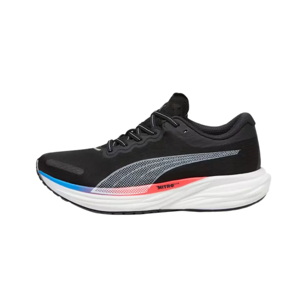 Puma Deviate Nitro 2 Shoes - Black, Blue, Orange.