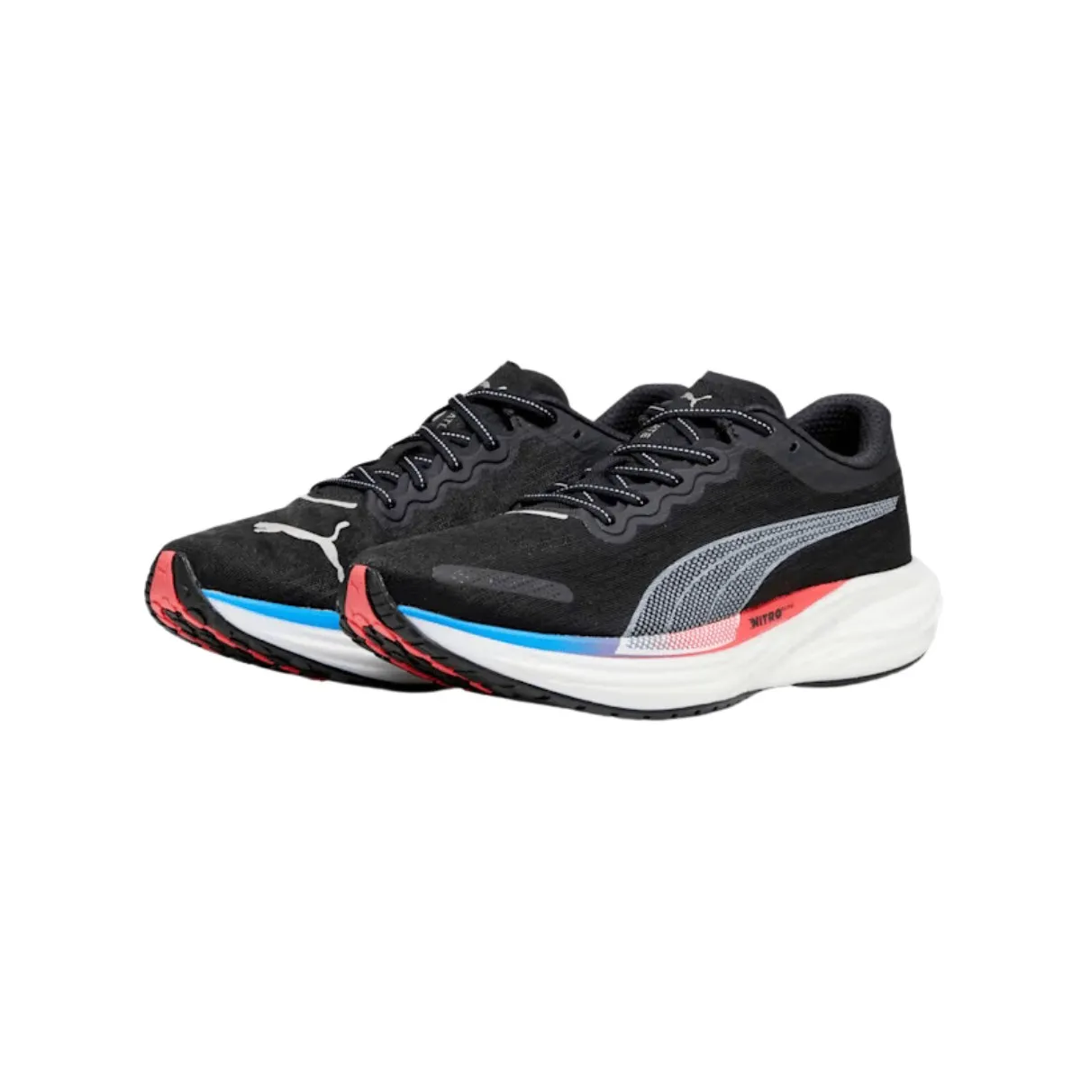 Puma Deviate Nitro 2 Shoes - Black, Blue, Orange.