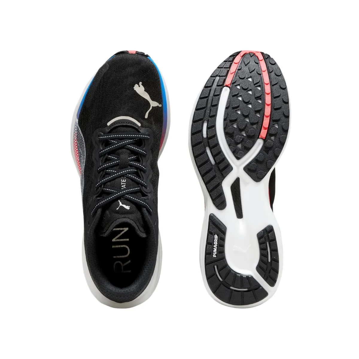 Puma Deviate Nitro 2 Shoes - Black, Blue, Orange.