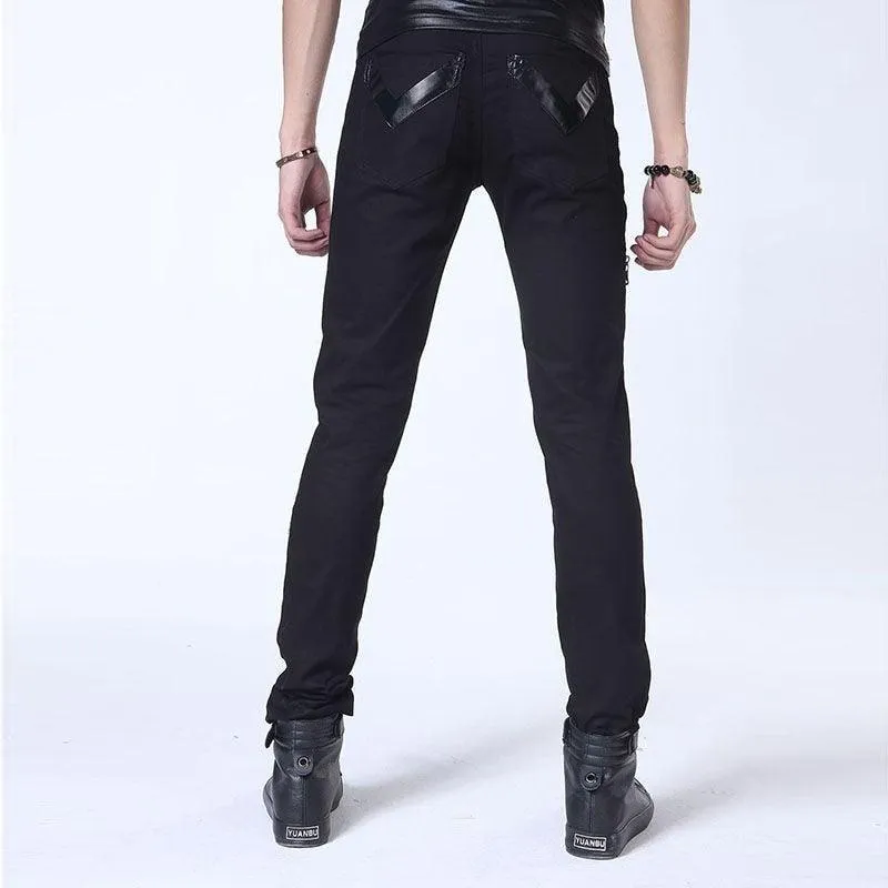 Punk Gothic Stage Performance Jeans - Multi-Zipper Party Pants