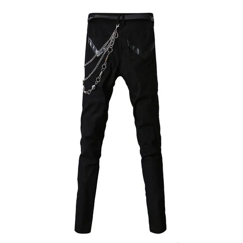 Punk Gothic Stage Performance Jeans - Multi-Zipper Party Pants