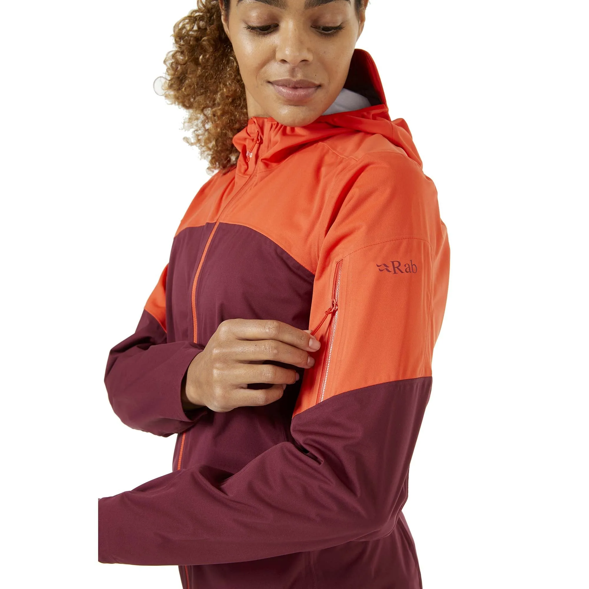 Rab Kinetic Ultra Women's Waterproof Jacket - Red Grapefruit/Deep Heather