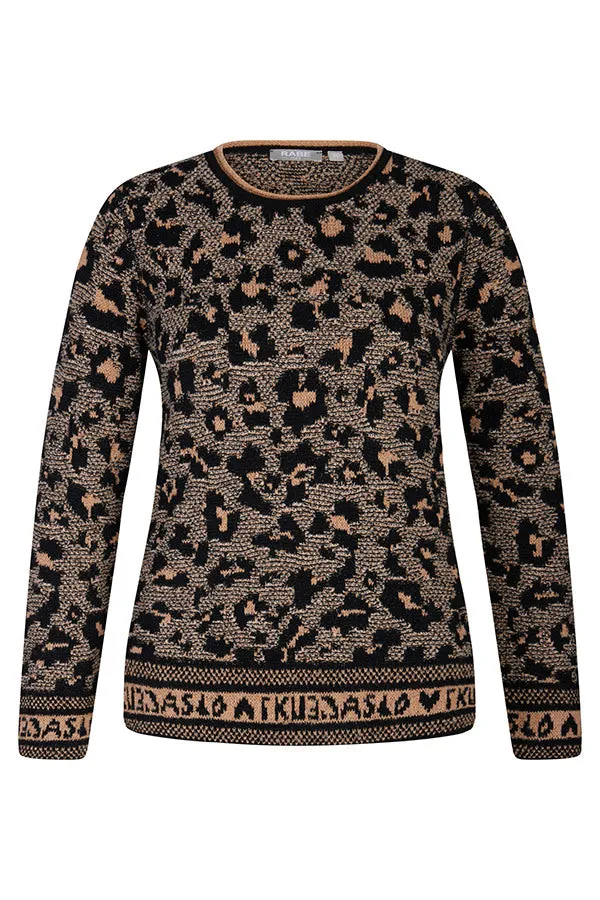 Rabe & LecomteBROWN ANIMAL PRINT SWEATER