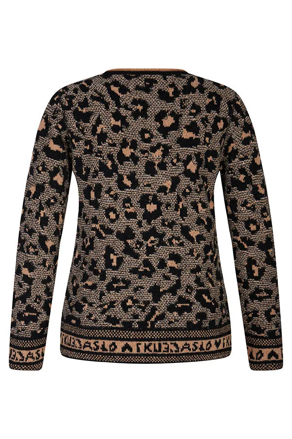 Rabe & LecomteBROWN ANIMAL PRINT SWEATER