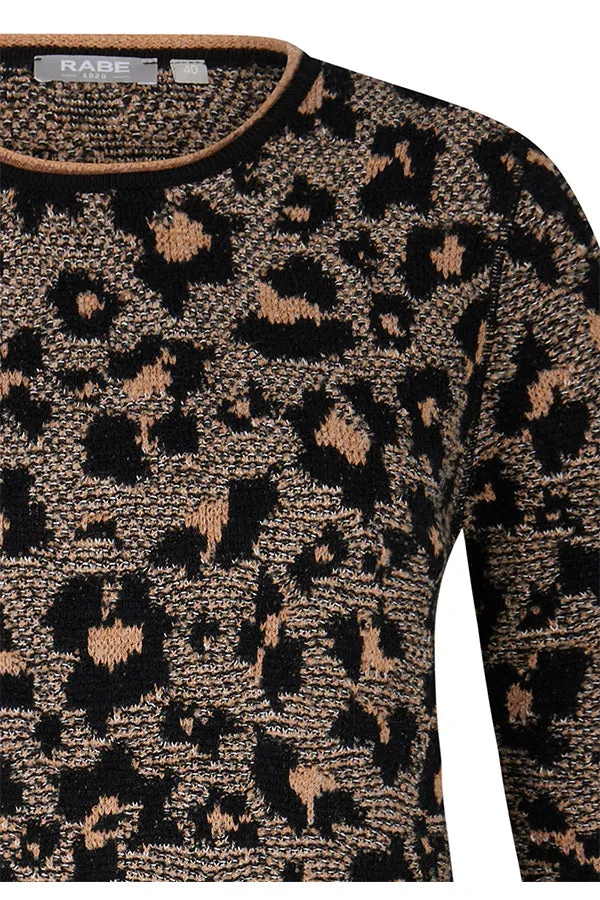 Rabe & LecomteBROWN ANIMAL PRINT SWEATER