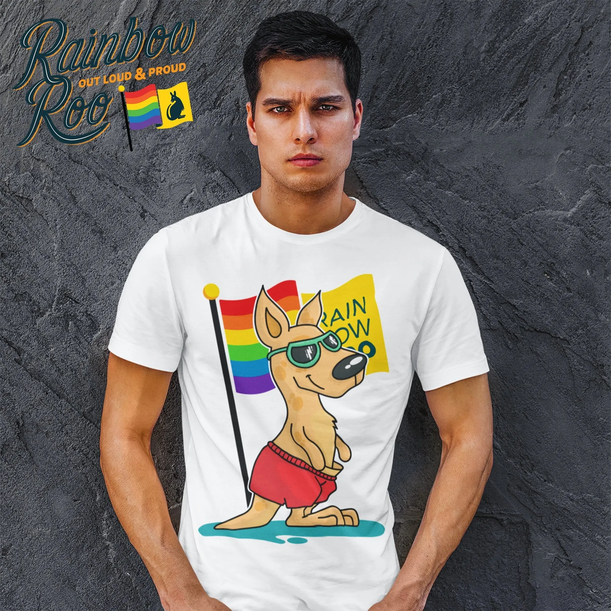 RainbowRoo Kangaroo Shirt Unisex Large Size 34