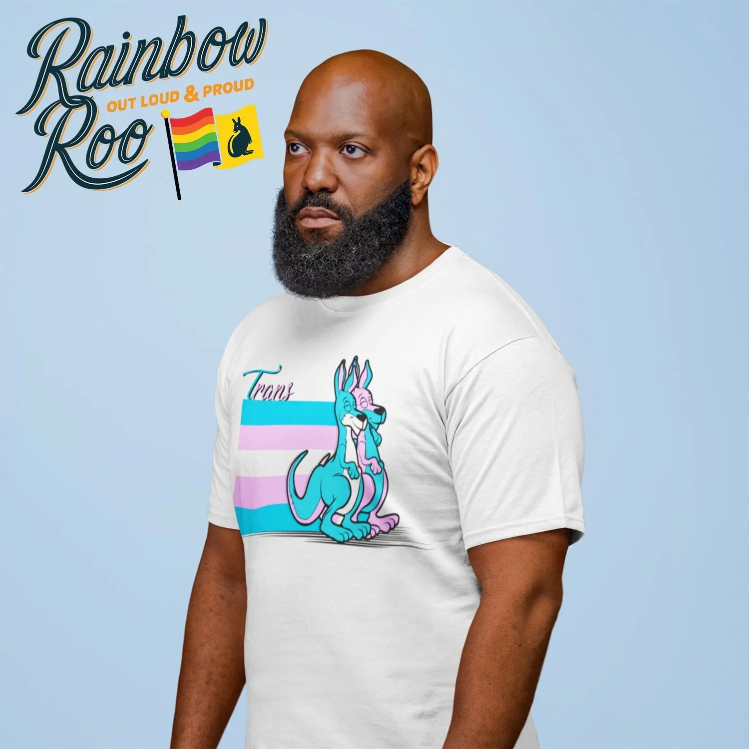 RainbowRoo Trans Kangaroo T-Shirt - Unisex in Vibrant Colors (T003)