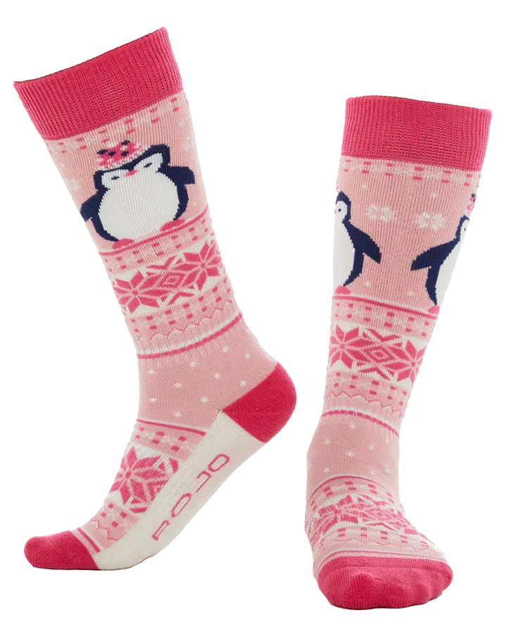 Rojo Perry Penguin Kids' Sock - Pink