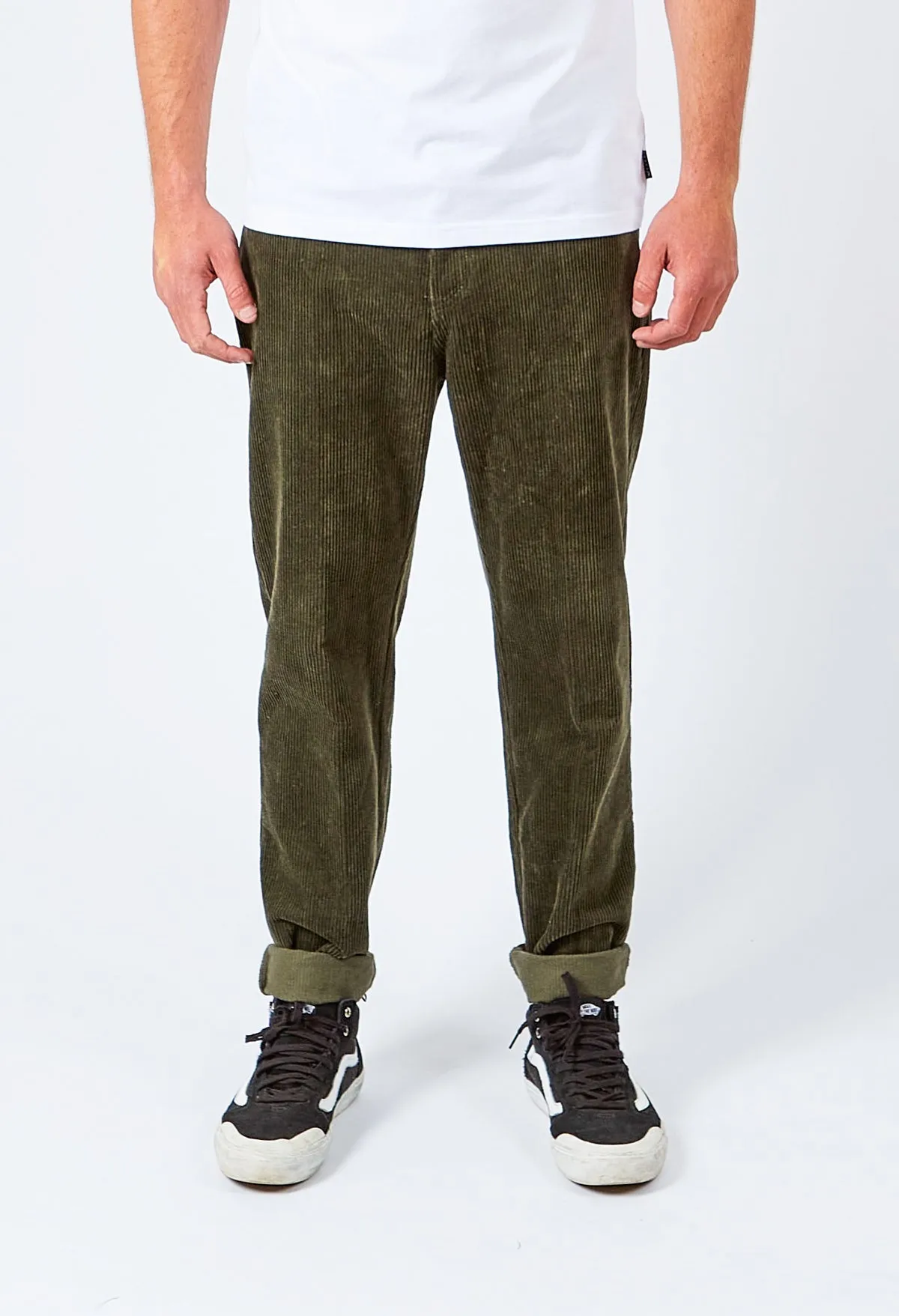 Rusty RIFTS CORD PANT - DUFFLE GREEN