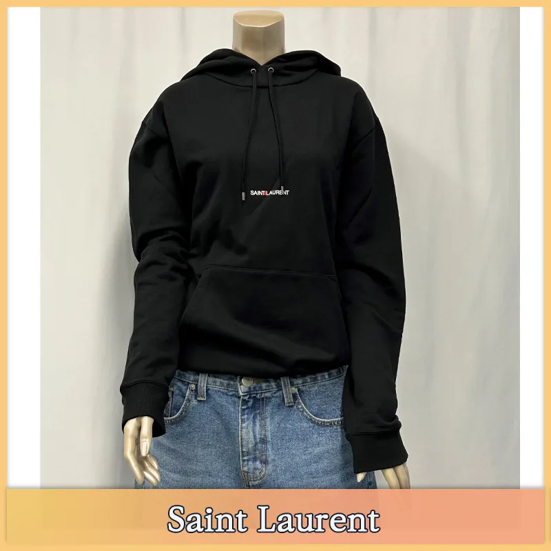 Saint Laurent unisex street style cotton hoodies with logo