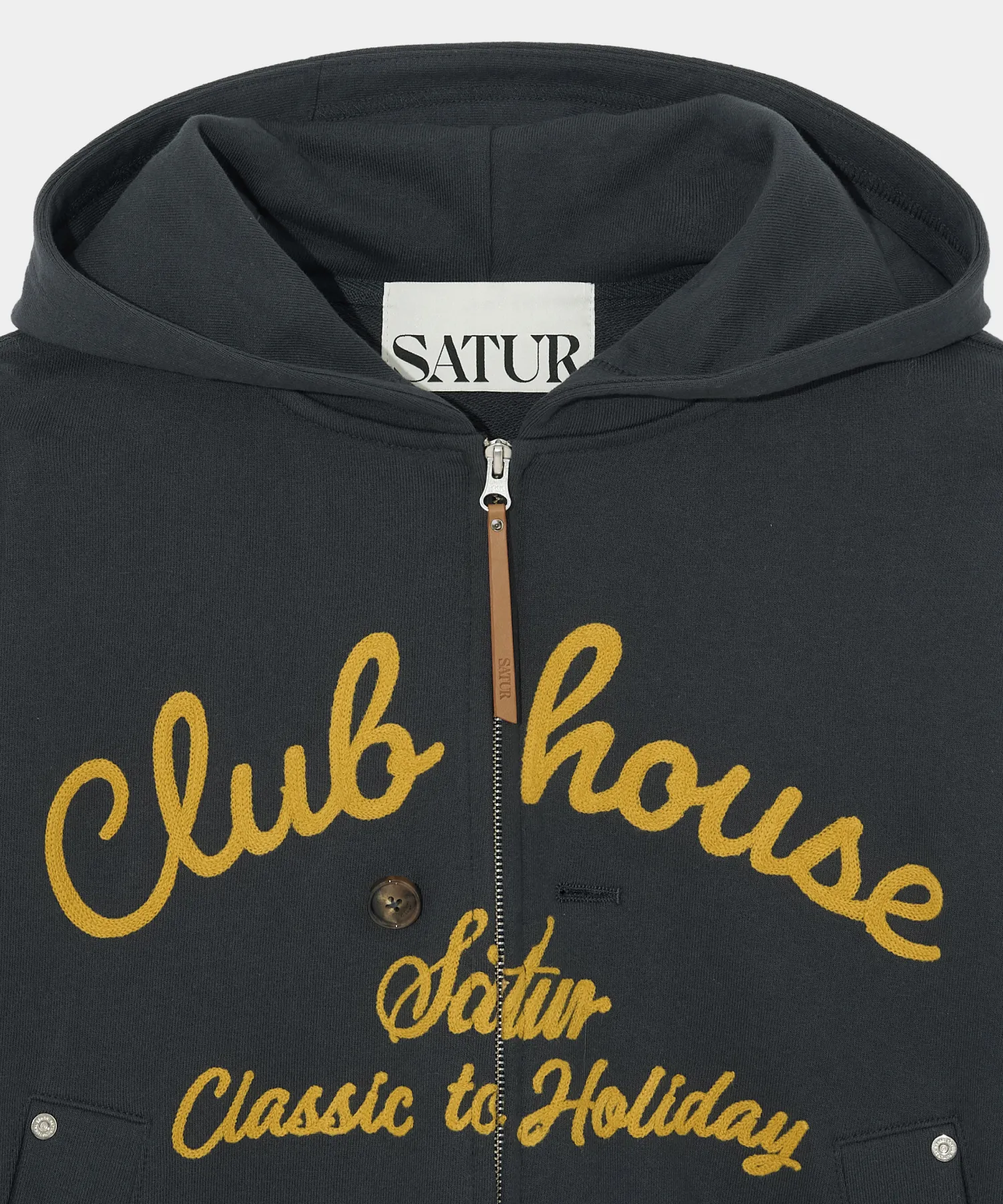 SATUR | Unisex Long Sleeve Logo Hoodies - Street Style, Oversized, Gender-Neutral