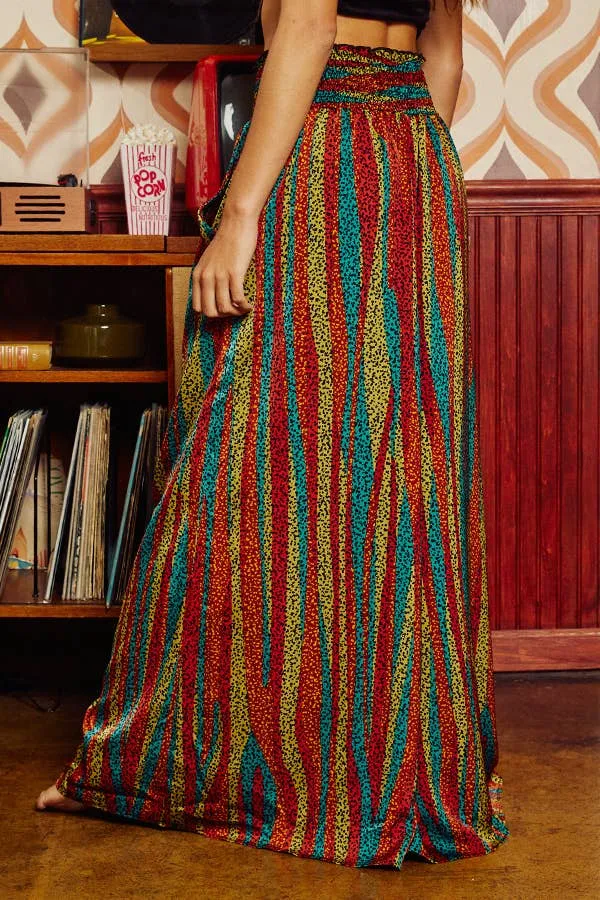 She's a Vibe Multi Color Smocked Waist Band Wide Leg Maxi Pants on Sale