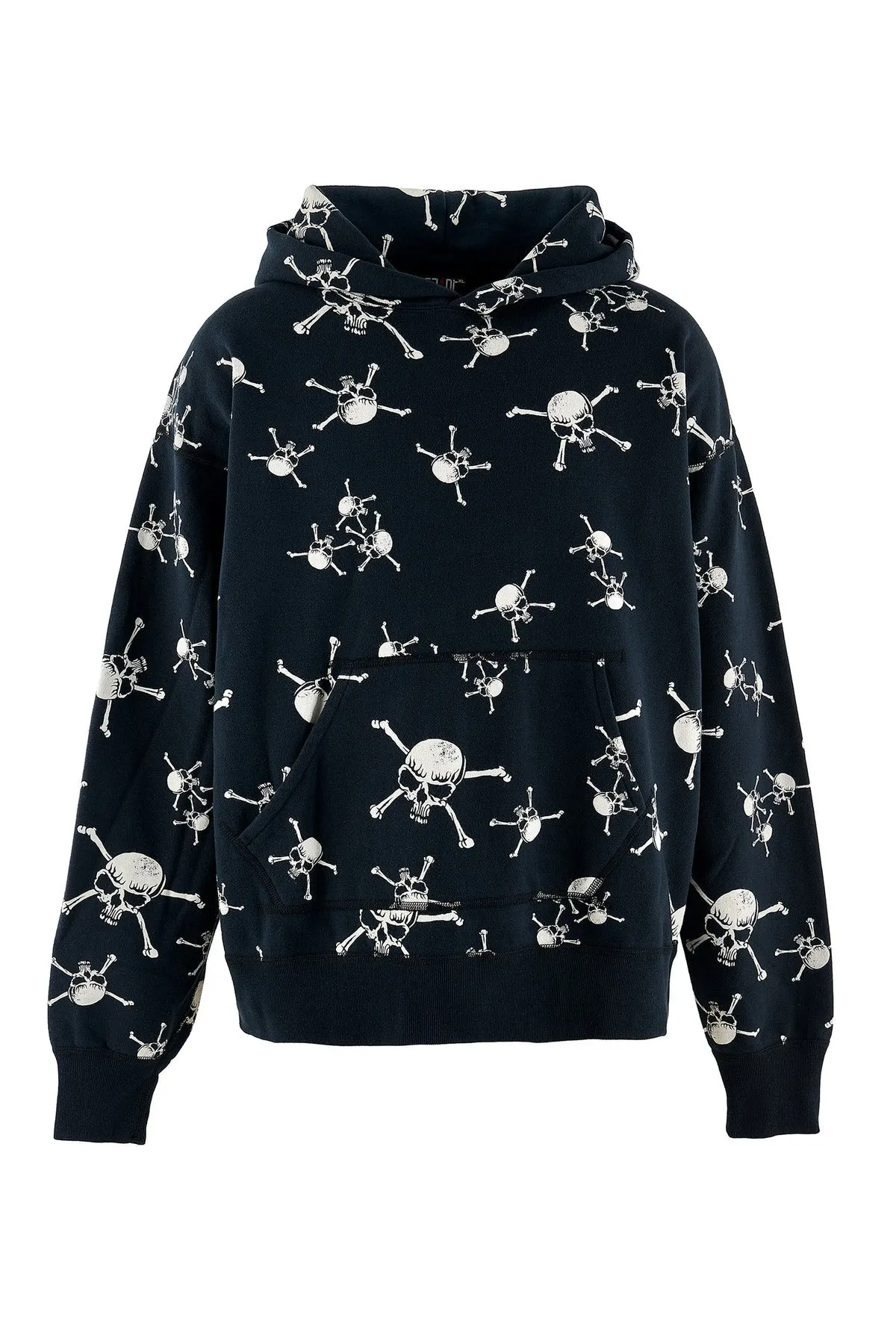 Skull Street Style Cotton Hoodies with Logo Print