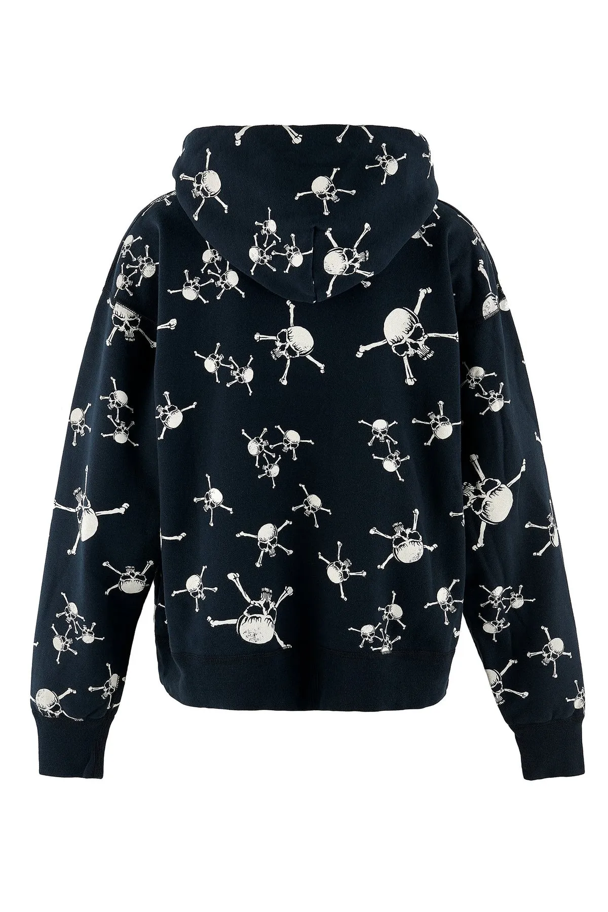 Skull Street Style Cotton Hoodies with Logo Print