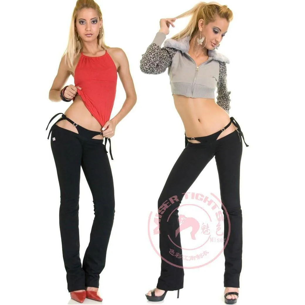 Slim Flare Pants G String Trousers Clubwear