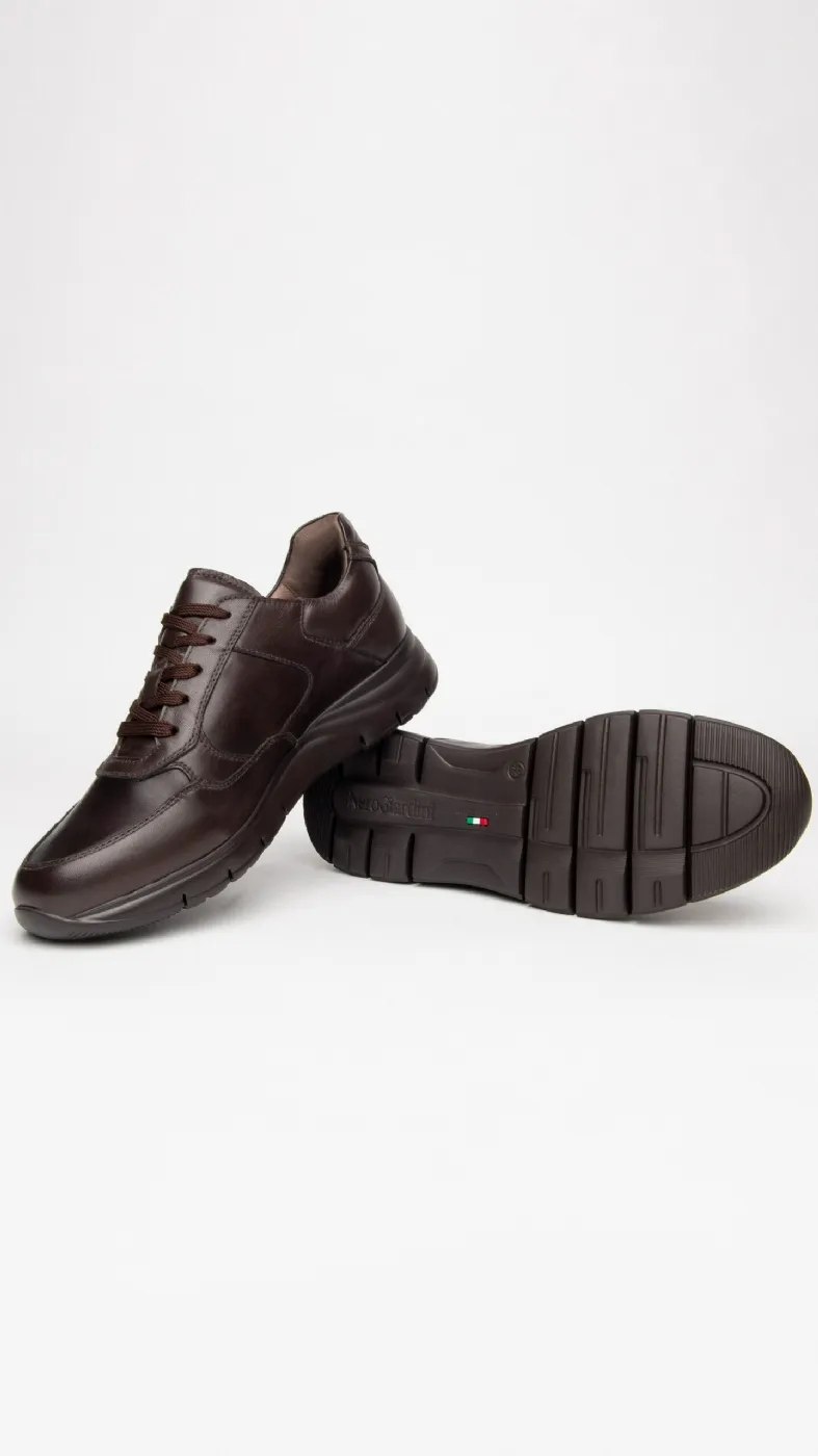 sneakers brown leather zip I102153U/322