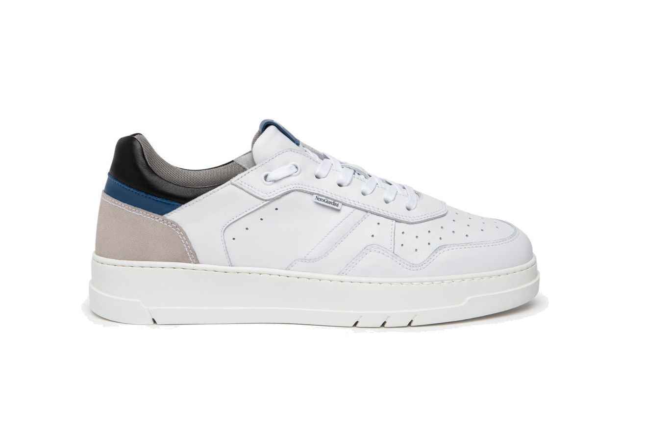 Sneakers NeroGiardini Uomo Helsinki Bianco 0100 Colorado Nuvola Cile Bluette Tucson E302870U/707