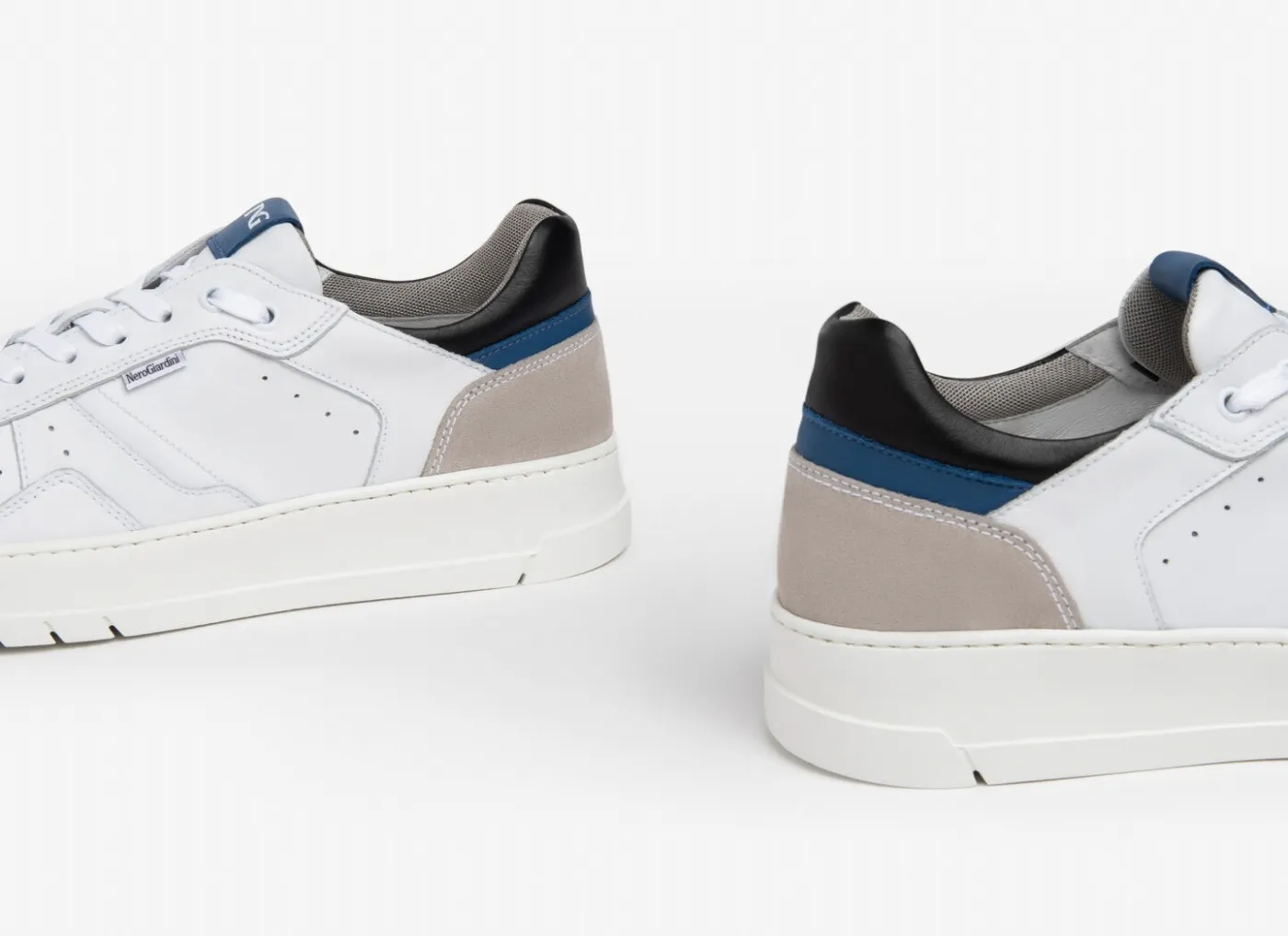 Sneakers NeroGiardini Uomo Helsinki Bianco 0100 Colorado Nuvola Cile Bluette Tucson E302870U/707