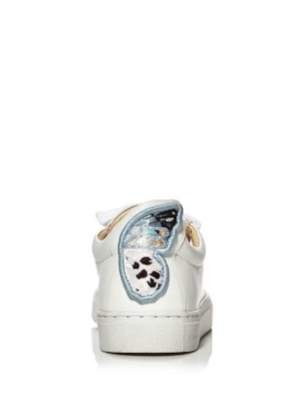 Sophia Webster white embroidered butterfly sneakers with platform and lace-up design.