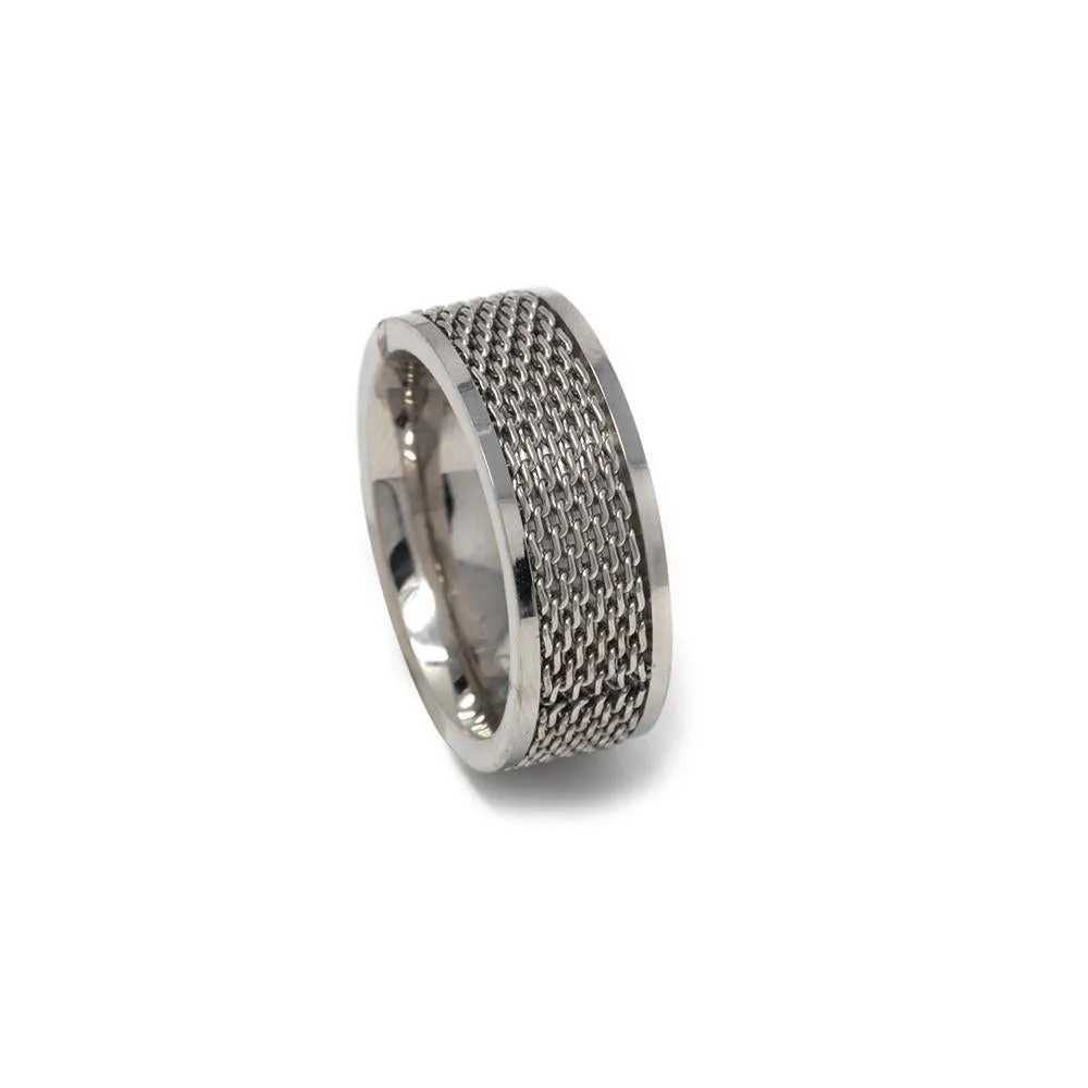 Stainless Steel Mesh Ring for Men