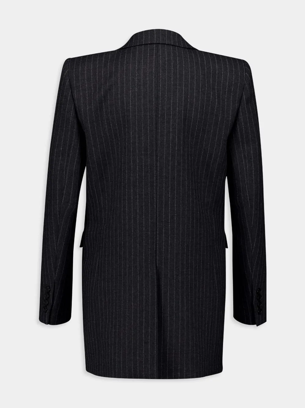 Striped Anthracite Wool Blazer