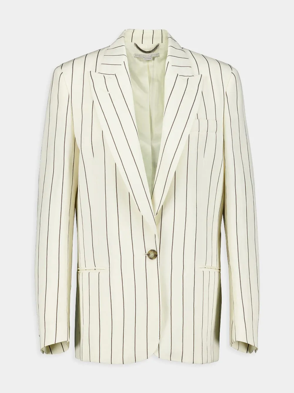 Striped Single-Breasted Blazer