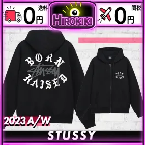 STUSSY | Unisex Skater Style Hoodies - Street Style Collaboration Logo