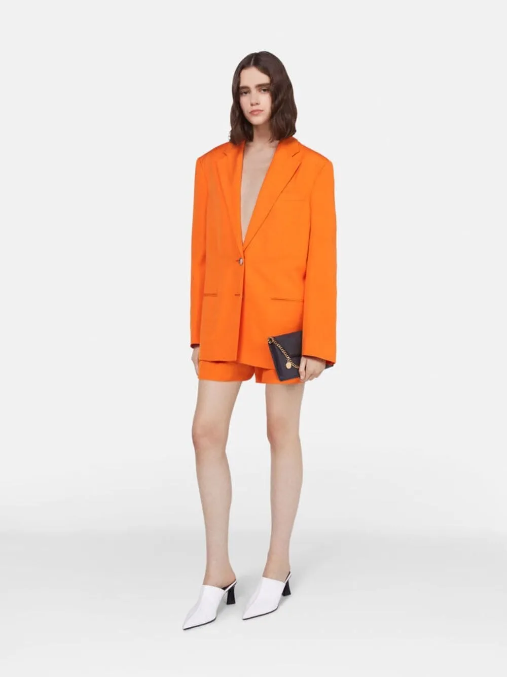 Tangerine Oversized Single-Breasted Blazer