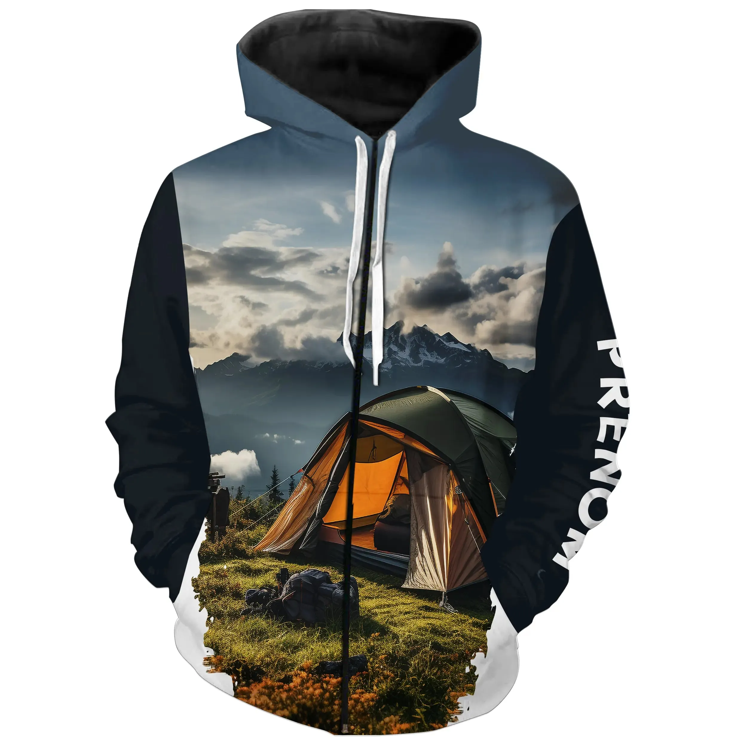 Tent and Mountain 3D Printed Camping T-Shirt - CT20022463