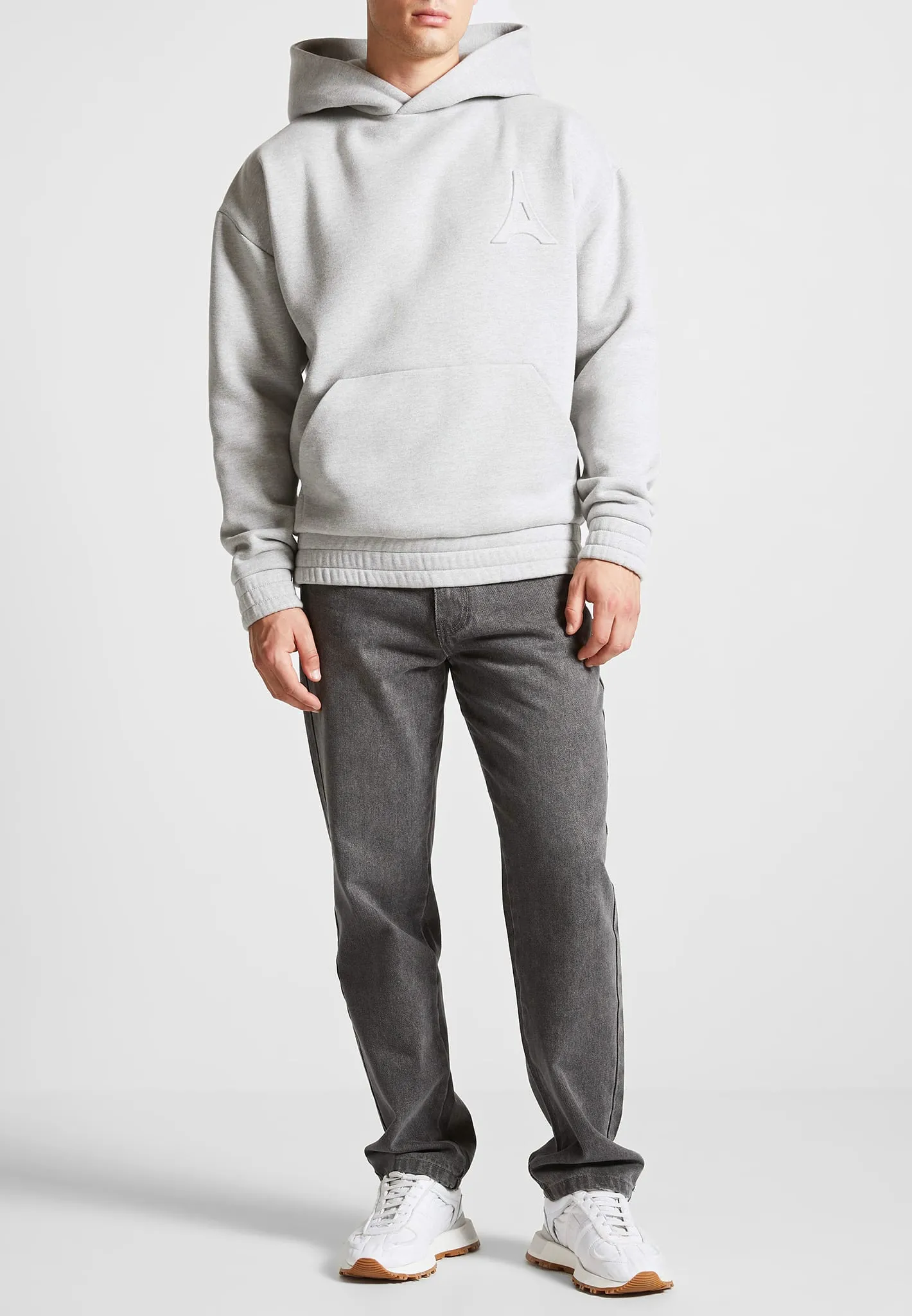 ternel Eiffel Embossed Hoodie - Grey