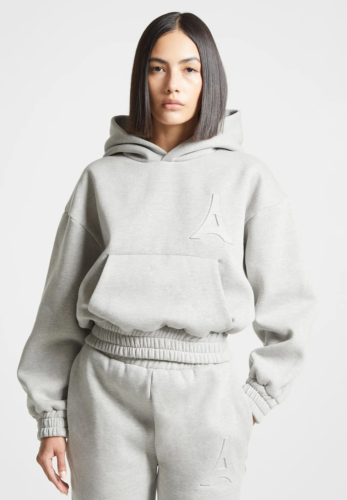 ternelle Eiffel Embossed Hoodie - Grey