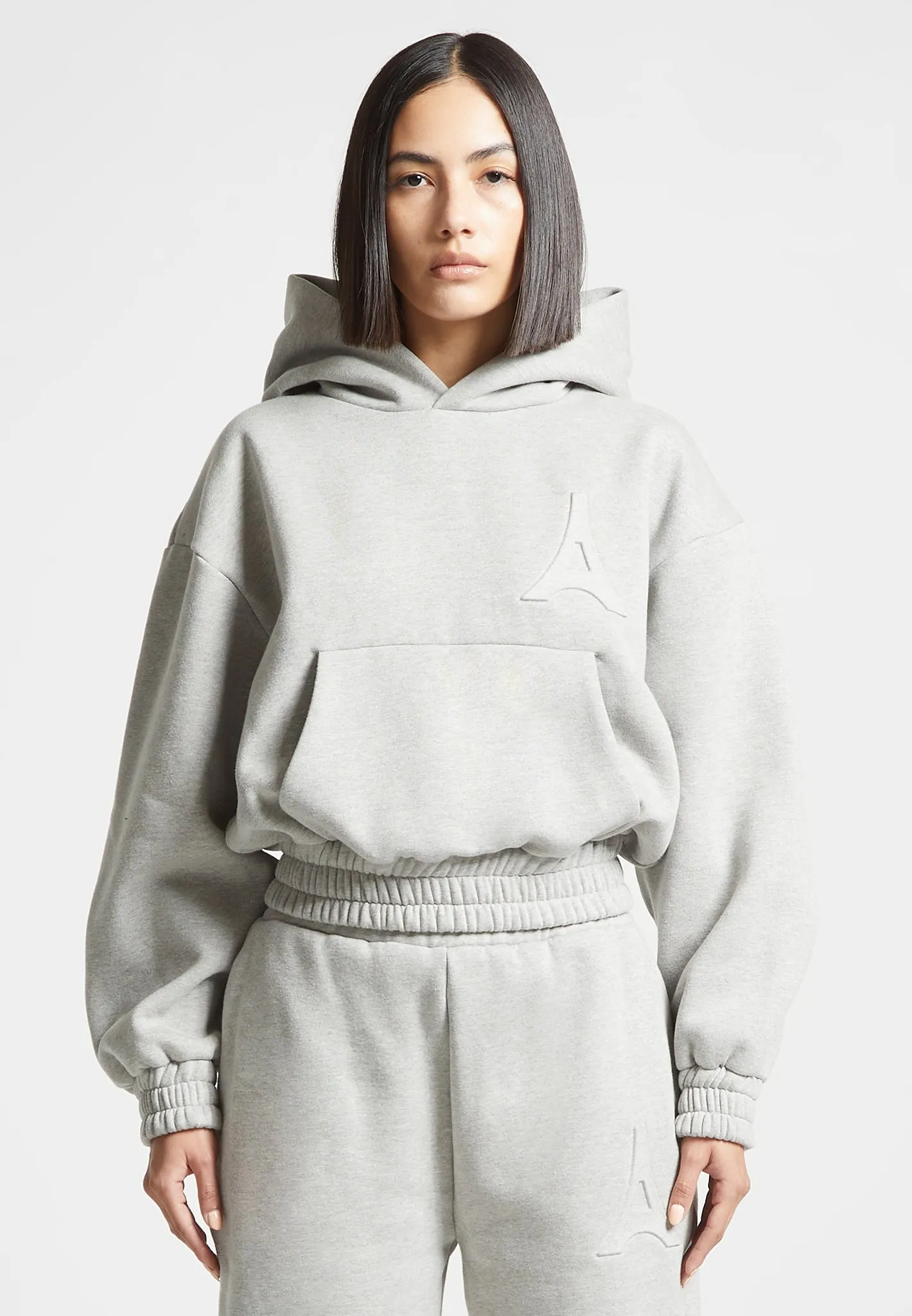 ternelle Eiffel Embossed Hoodie - Grey