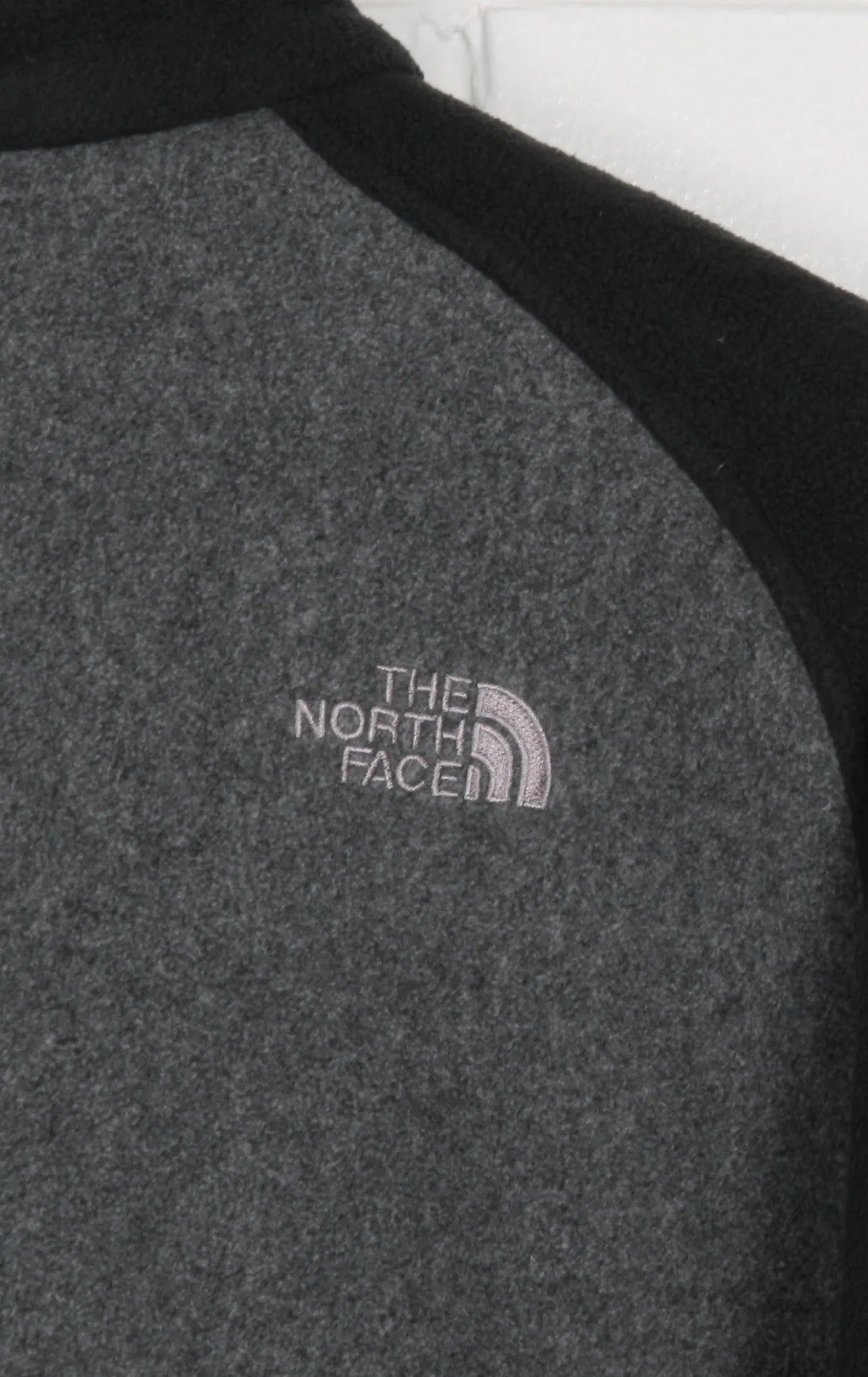 THE NORTH FACE Black Grey Colour Block Fleece Jacket Large