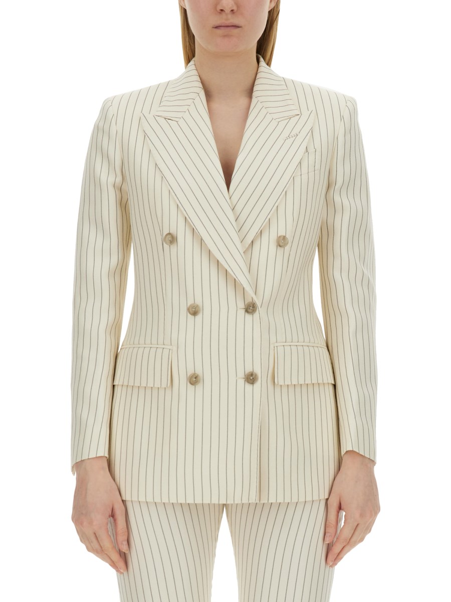 Tom Ford double-breasted Wallis jacket wool silk blend.