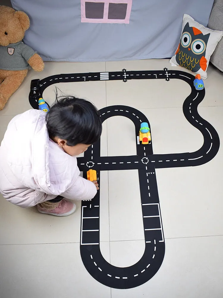 Toy car set motorway PVC roadway traffic for children