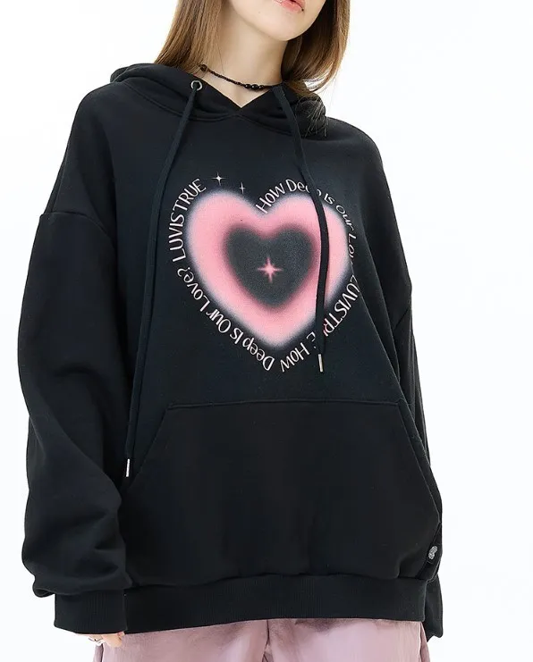 True Love | Cotton Long Sleeve Hoodies & Sweatshirts with Medium Logo