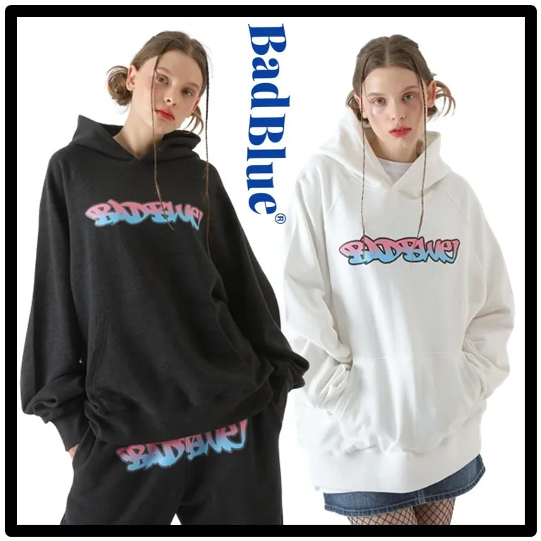 Unisex Street Style Logo Hoodies & Sweatshirts - Bad Blue