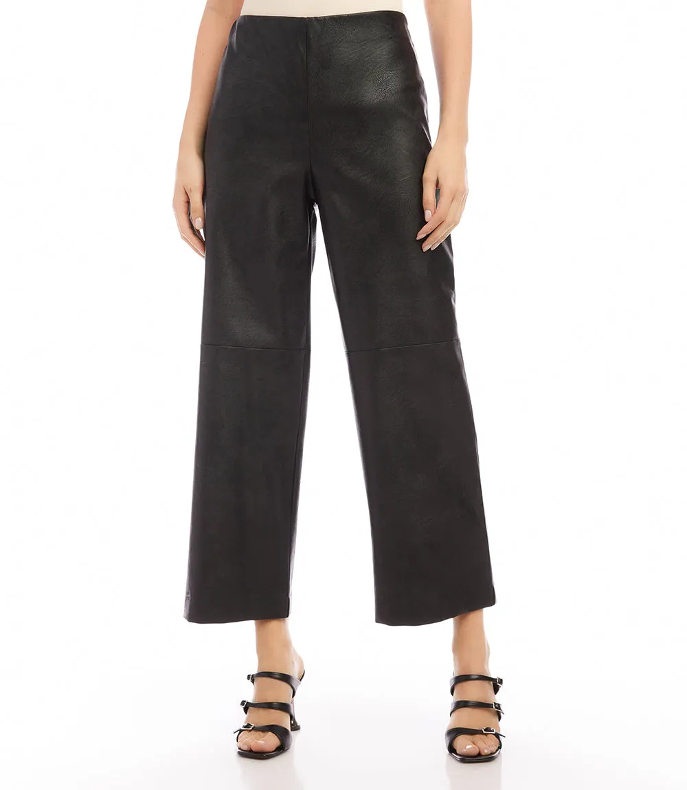 Vegan Leather Cropped Pants