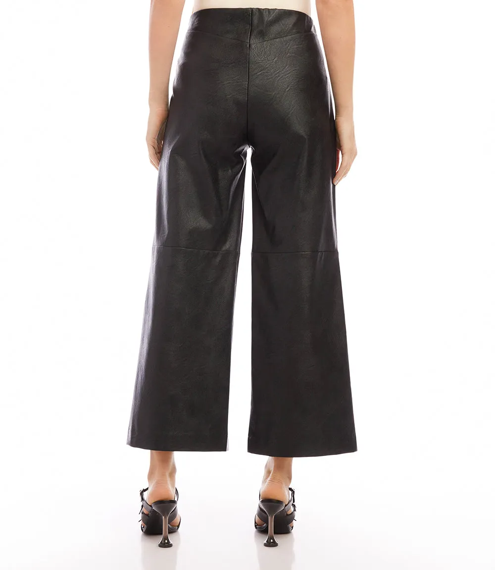 Vegan Leather Cropped Pants