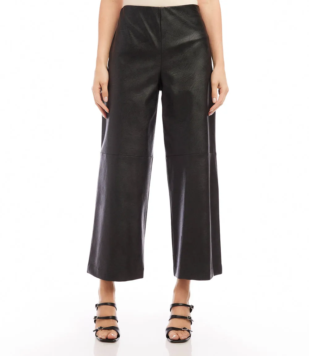 Vegan Leather Cropped Pants